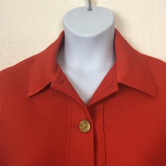 Hedy Knits Cardigan Librarian Jacket Womens Vintage 3/4 Sleeve Red Orange XL - Picture 6 of 14